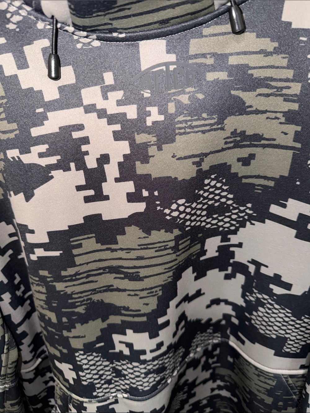 AFTCO Men's Digital Camo Reaper Pullover Hoodie - Black, Olive, Gray - Picture 2 of 7